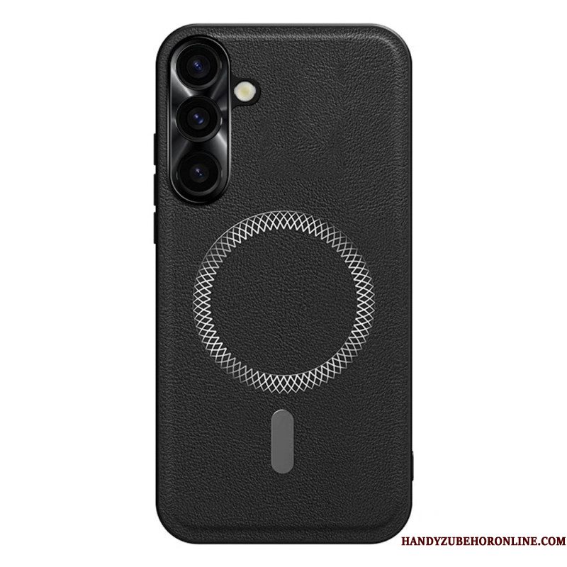 Hoesje Samsung Galaxy S26 Plus Lensframe Met Lederlook En Metalen Frame