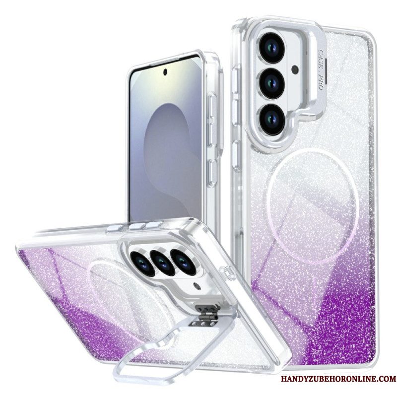Hoesje Samsung Galaxy S26 Plus Magnetische Glitter Met Kleurverloop En Achterkant
