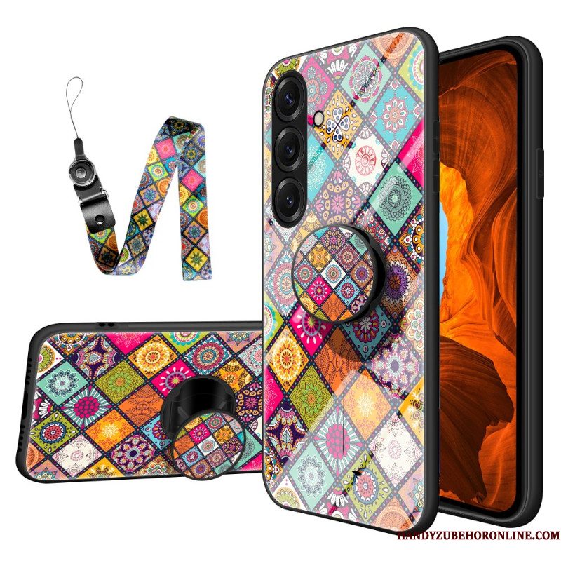 Hoesje Samsung Galaxy S26 Plus Ringhouder En Patchwork Koord Bescherming Hoesje
