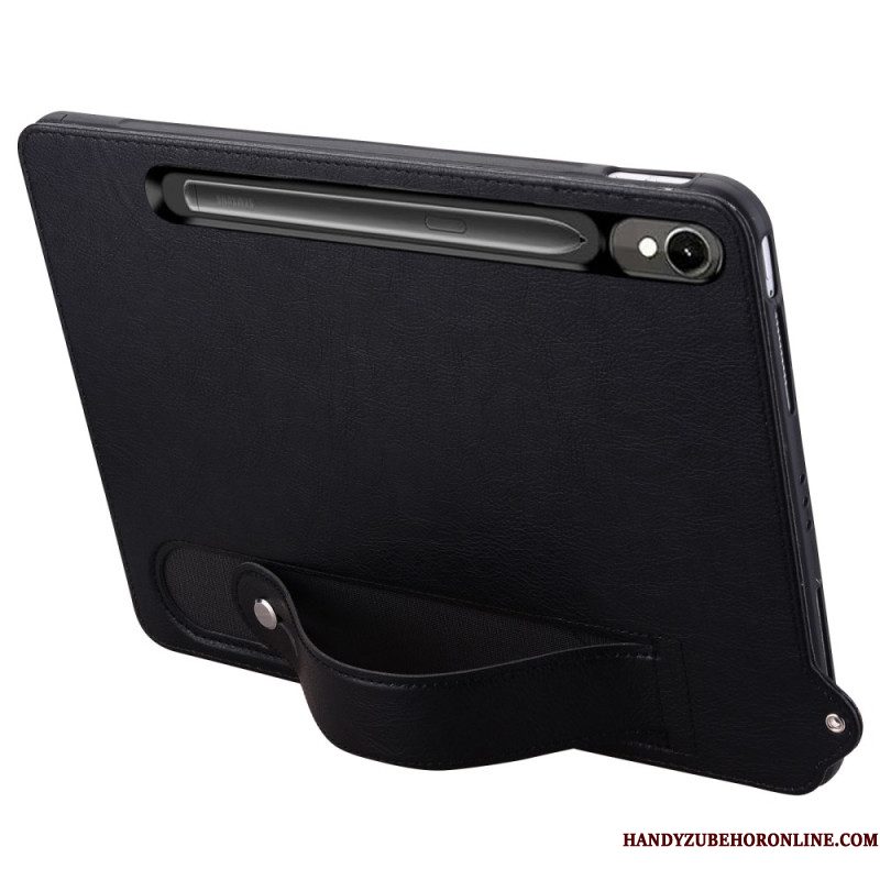 Hoesje Samsung Galaxy Tab S10 Fe Lederlook Met Bandje