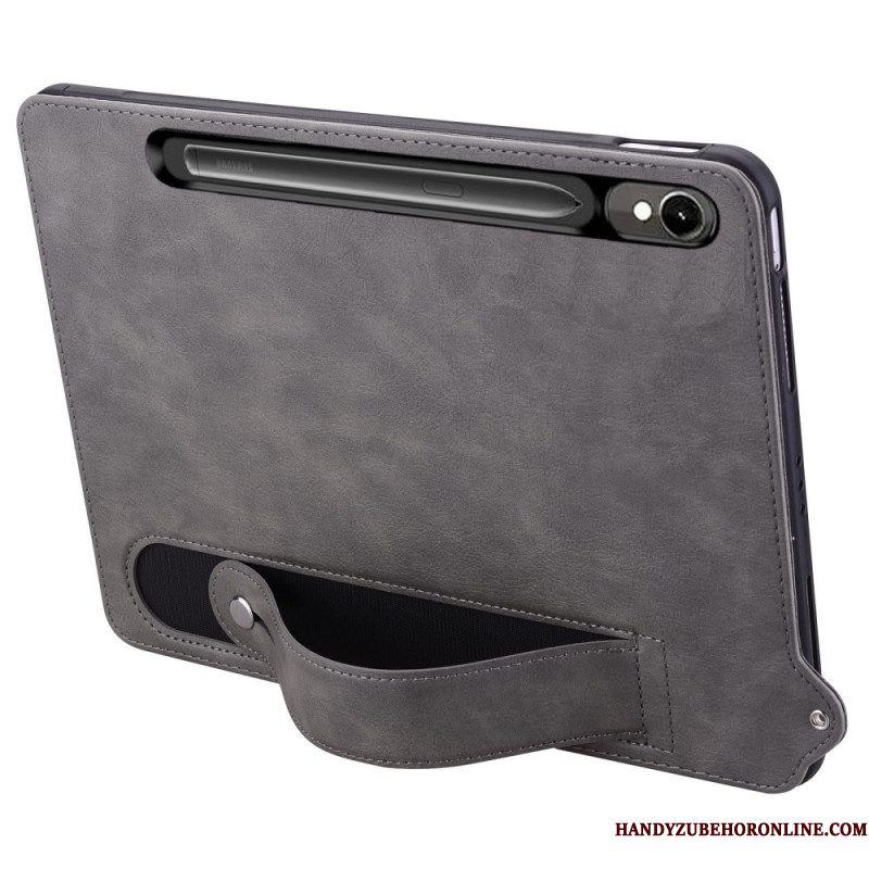 Hoesje Samsung Galaxy Tab S10 Fe Lederlook Met Bandje