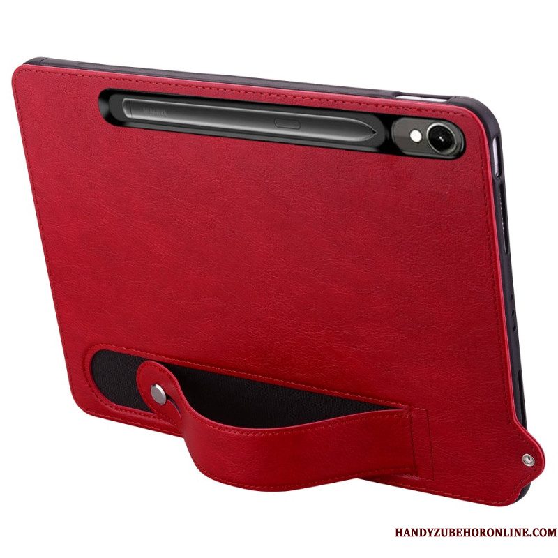 Hoesje Samsung Galaxy Tab S10 Fe Lederlook Met Bandje