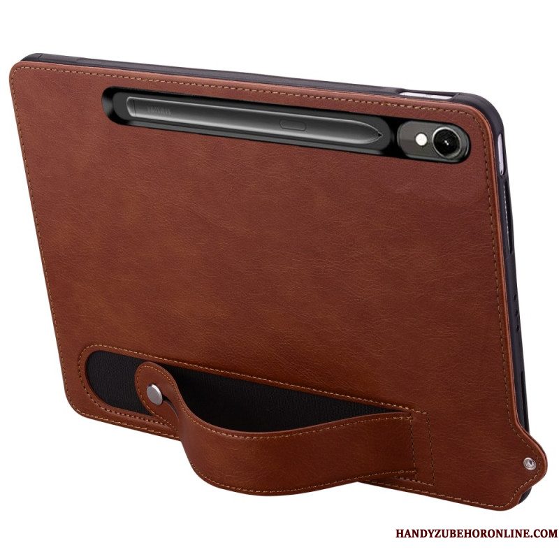 Hoesje Samsung Galaxy Tab S10 Fe Lederlook Met Bandje