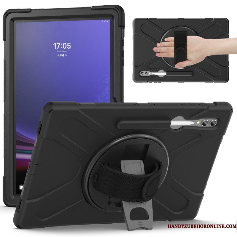 Hoesje Samsung Galaxy Tab S10 Ultra Drievoudige Beschermingsband En Standaard Bescherming Hoesje