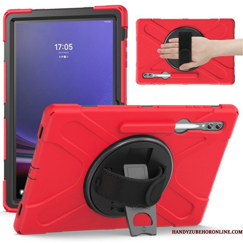 Hoesje Samsung Galaxy Tab S10 Ultra Drievoudige Beschermingsband En Standaard Bescherming Hoesje