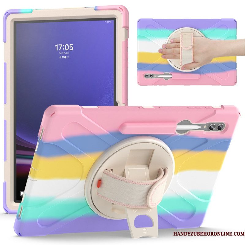Hoesje Samsung Galaxy Tab S10 Ultra Drievoudige Beschermingsband En Standaard Bescherming Hoesje
