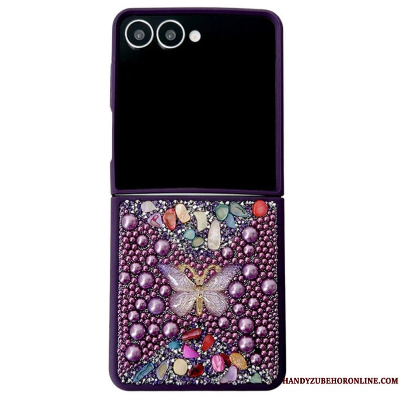 Hoesje Samsung Galaxy Z Flip 7 Decoratie Met Strass-vlinder