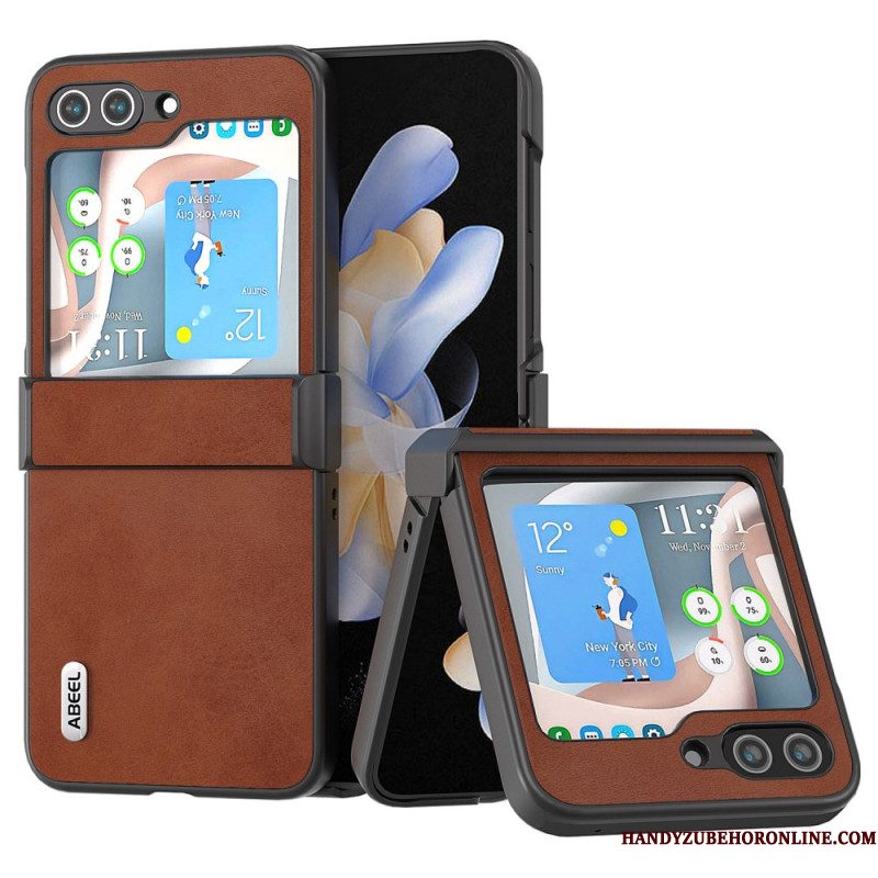 Hoesje Samsung Galaxy Z Flip 7 Fe Abeel Vintage Leren Stijl