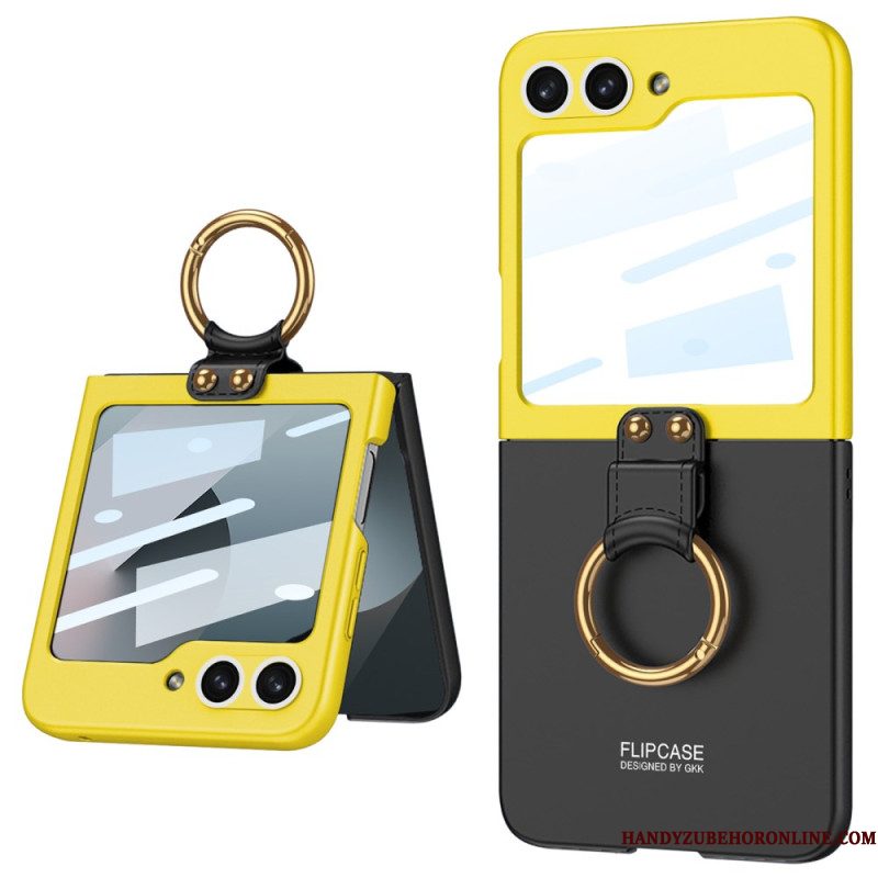 Hoesje Samsung Galaxy Z Flip 7 Fe Beschermer Voor Magnetisch Scharnier En Tweekleurige Standaard