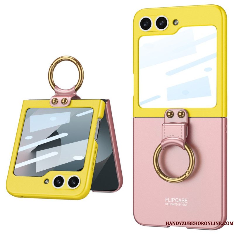 Hoesje Samsung Galaxy Z Flip 7 Fe Beschermer Voor Magnetisch Scharnier En Tweekleurige Standaard