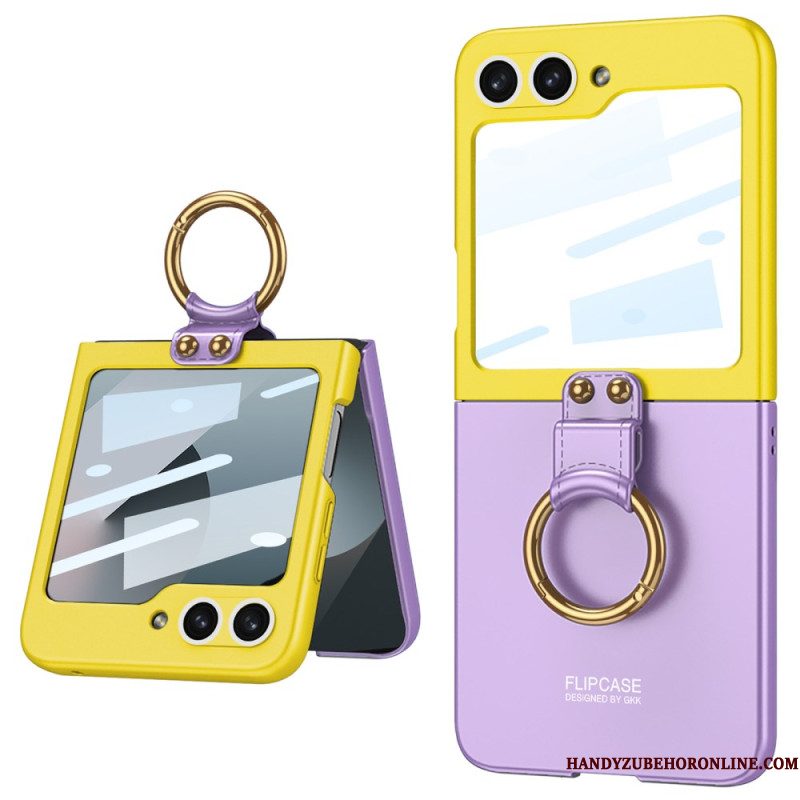 Hoesje Samsung Galaxy Z Flip 7 Fe Beschermer Voor Magnetisch Scharnier En Tweekleurige Standaard