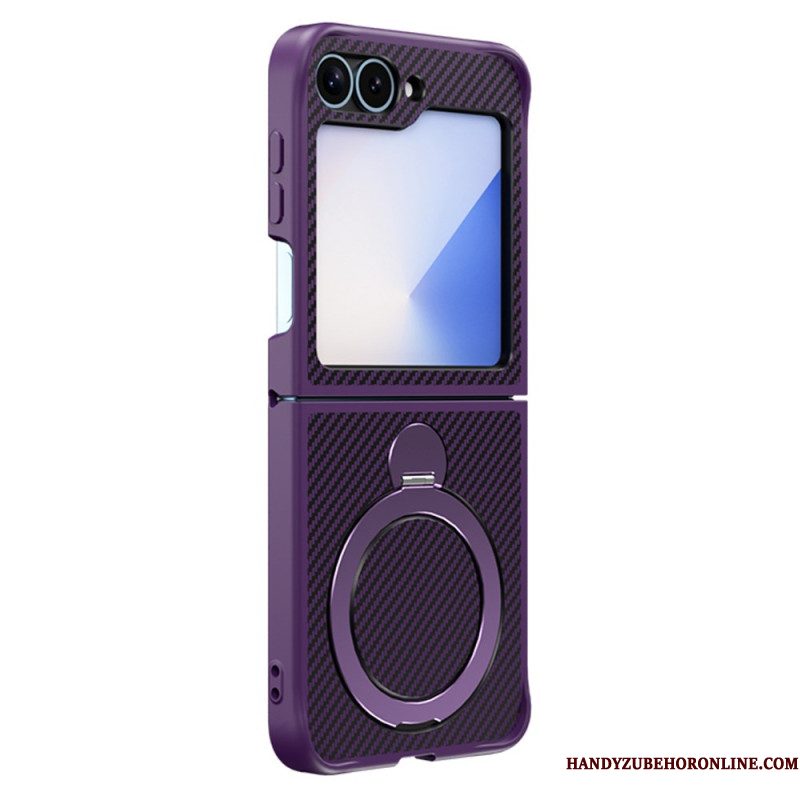 Hoesje Samsung Galaxy Z Flip 7 Fe Carbonvezeldesign Met Magnetische Standaard