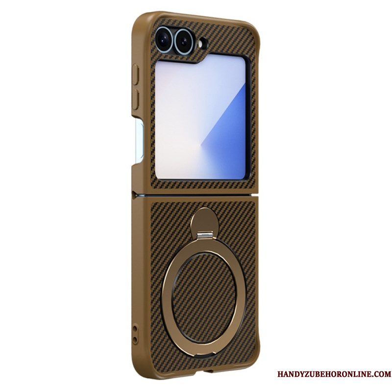 Hoesje Samsung Galaxy Z Flip 7 Fe Carbonvezeldesign Met Magnetische Standaard
