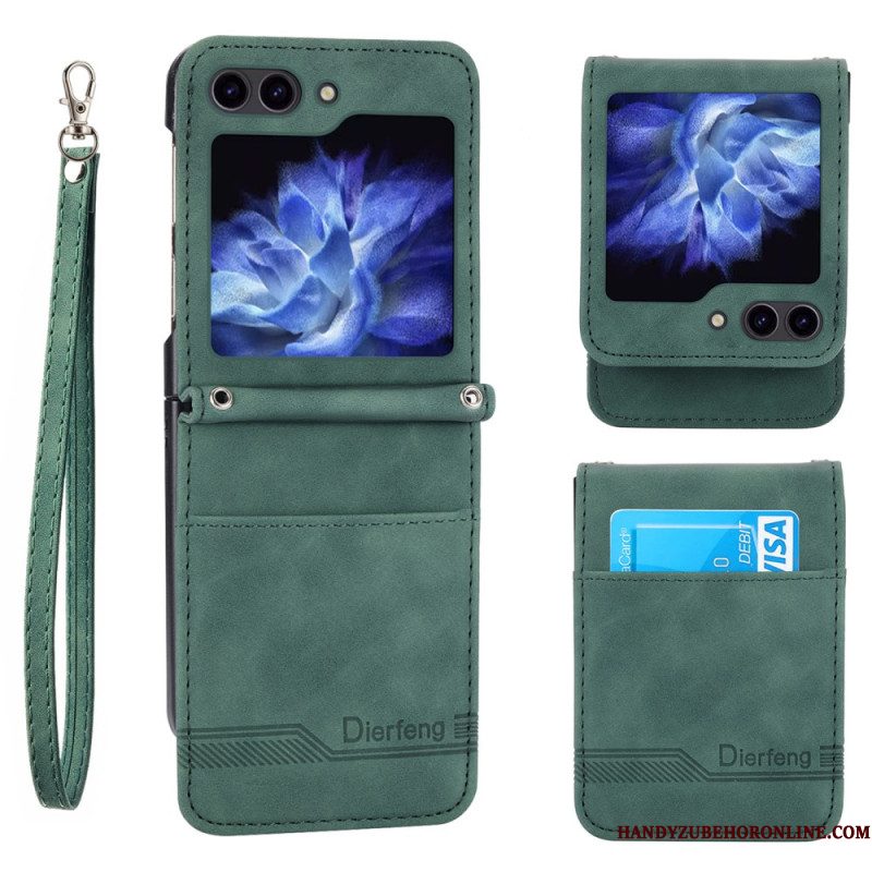 Hoesje Samsung Galaxy Z Flip 7 Fe Dierfeng Kaarthouder Bescherming Hoesje