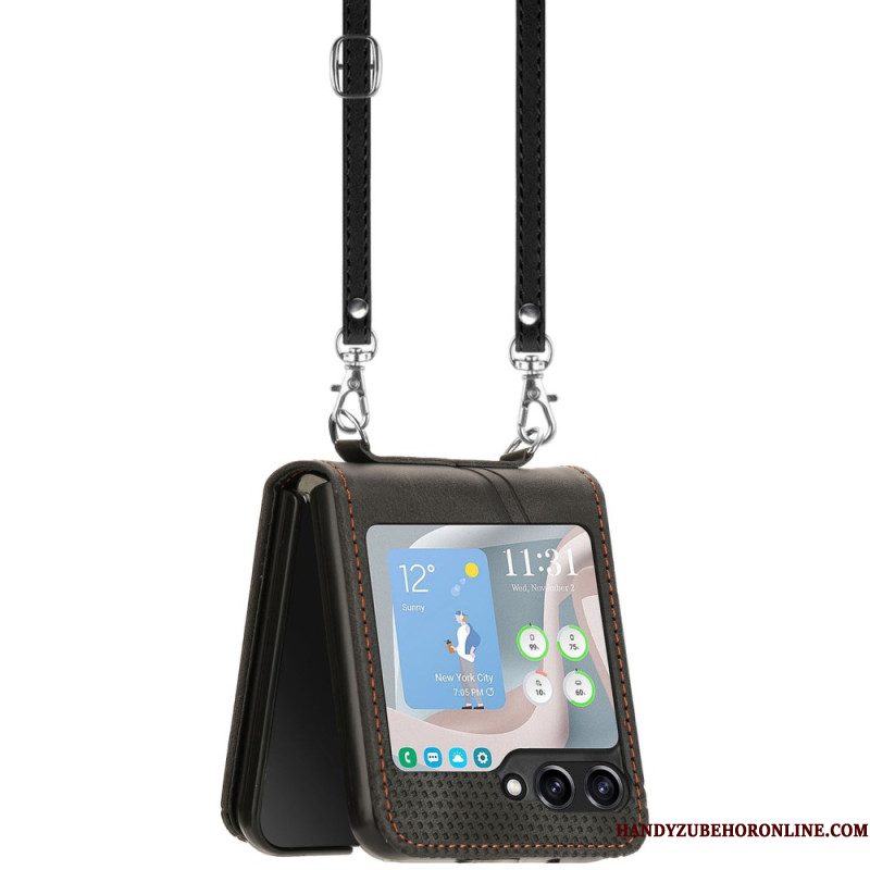 Hoesje Samsung Galaxy Z Flip 7 Fe Geometrisch Met Schouderband Bescherming Hoesje