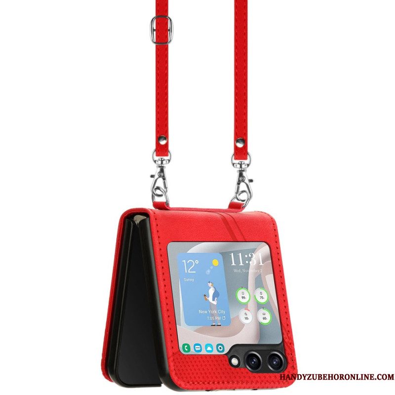 Hoesje Samsung Galaxy Z Flip 7 Fe Geometrisch Met Schouderband Bescherming Hoesje