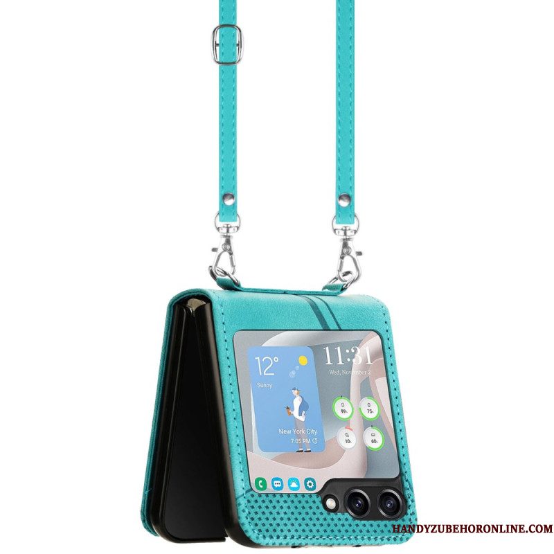 Hoesje Samsung Galaxy Z Flip 7 Fe Geometrisch Met Schouderband Bescherming Hoesje