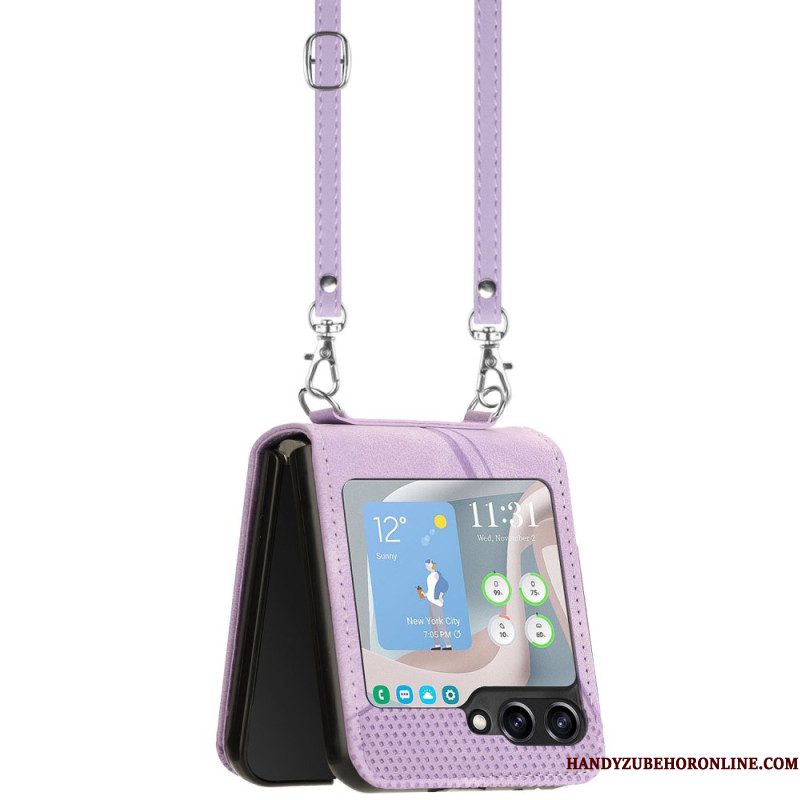 Hoesje Samsung Galaxy Z Flip 7 Fe Geometrisch Met Schouderband Bescherming Hoesje