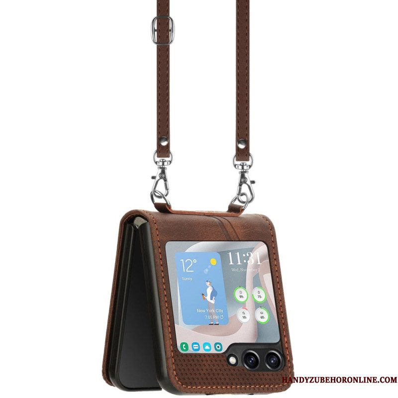 Hoesje Samsung Galaxy Z Flip 7 Fe Geometrisch Met Schouderband Bescherming Hoesje