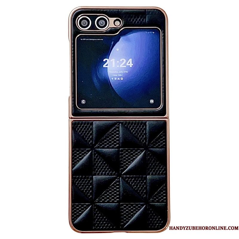 Hoesje Samsung Galaxy Z Flip 7 Fe Gewatteerde Randen Met Metaaleffect