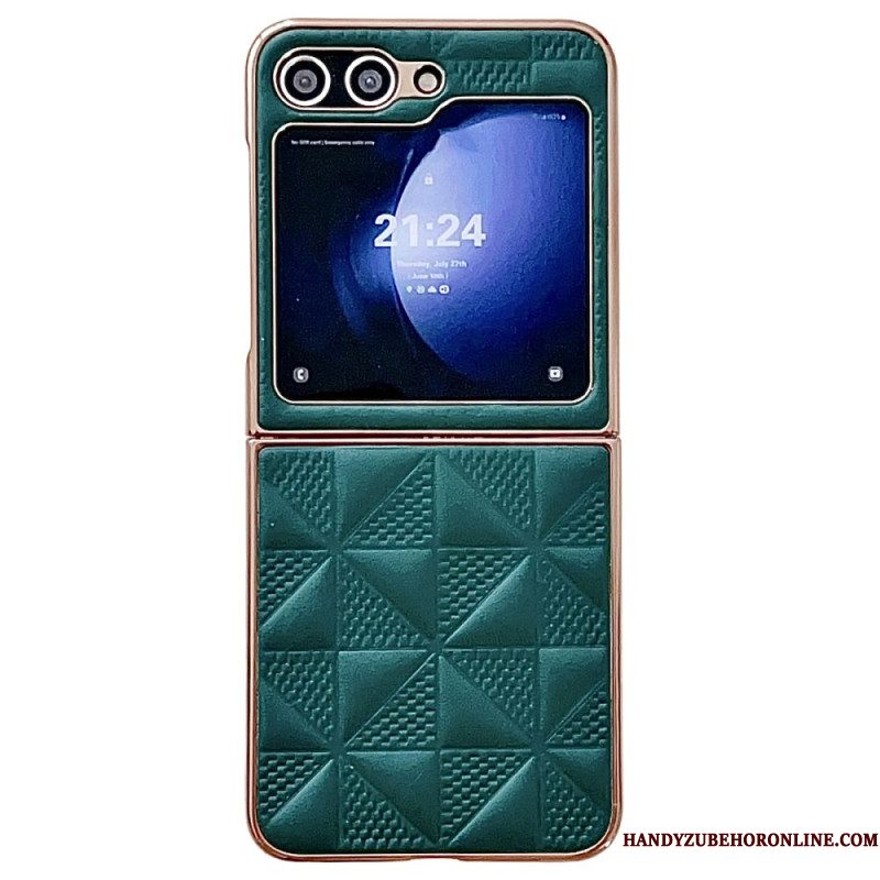 Hoesje Samsung Galaxy Z Flip 7 Fe Gewatteerde Randen Met Metaaleffect