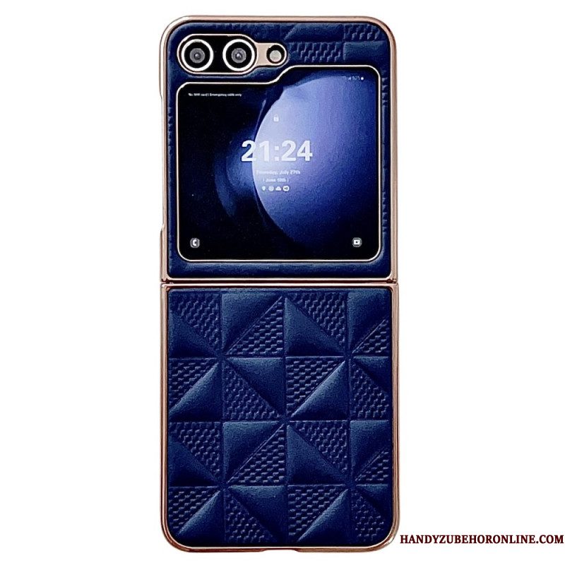 Hoesje Samsung Galaxy Z Flip 7 Fe Gewatteerde Randen Met Metaaleffect