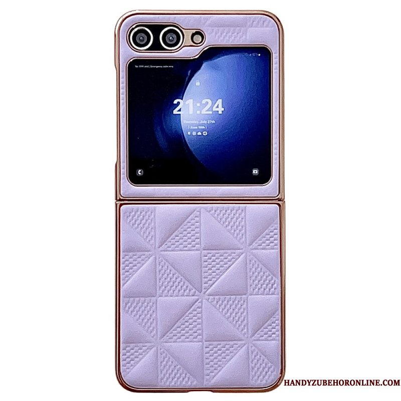 Hoesje Samsung Galaxy Z Flip 7 Fe Gewatteerde Randen Met Metaaleffect