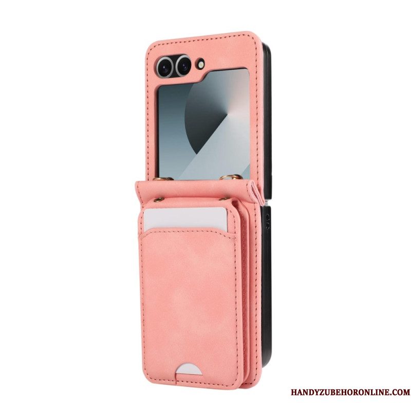 Hoesje Samsung Galaxy Z Flip 7 Fe Kaarthouder En Schouderband Bescherming Hoesje