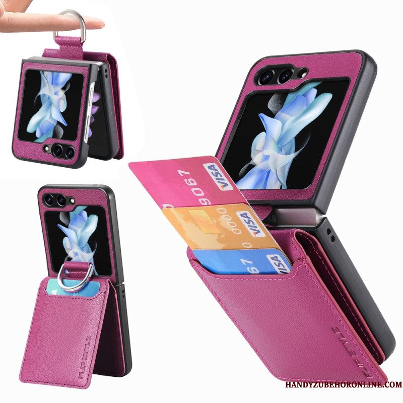 Hoesje Samsung Galaxy Z Flip 7 Fe Kaarthouder Met Standaard En Ring