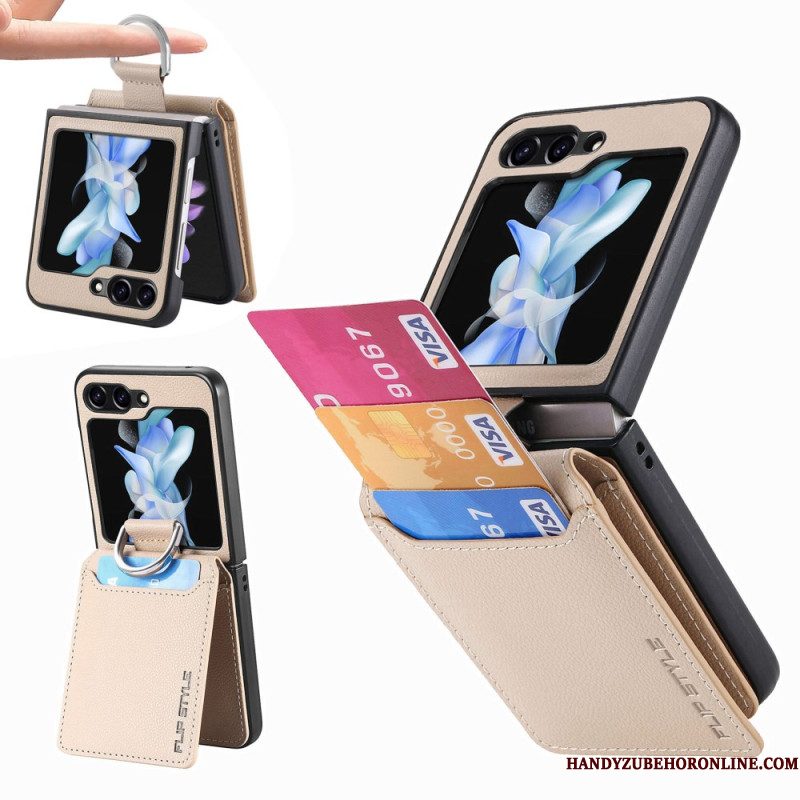 Hoesje Samsung Galaxy Z Flip 7 Fe Kaarthouder Met Standaard En Ring