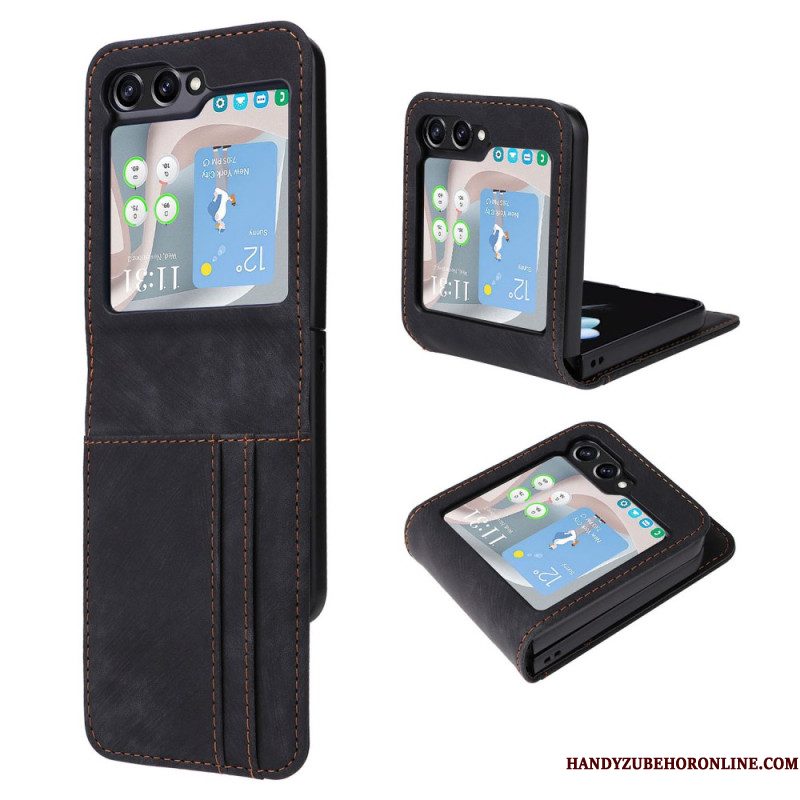Hoesje Samsung Galaxy Z Flip 7 Fe Lederlook Kaart Houder