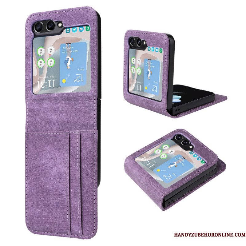 Hoesje Samsung Galaxy Z Flip 7 Fe Lederlook Kaart Houder