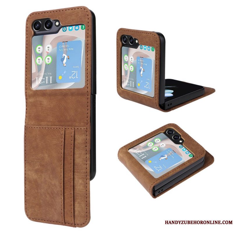 Hoesje Samsung Galaxy Z Flip 7 Fe Lederlook Kaart Houder