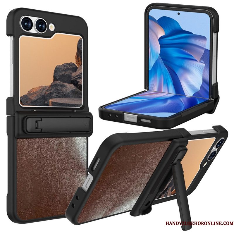 Hoesje Samsung Galaxy Z Flip 7 Fe Lederlook Met Standaard