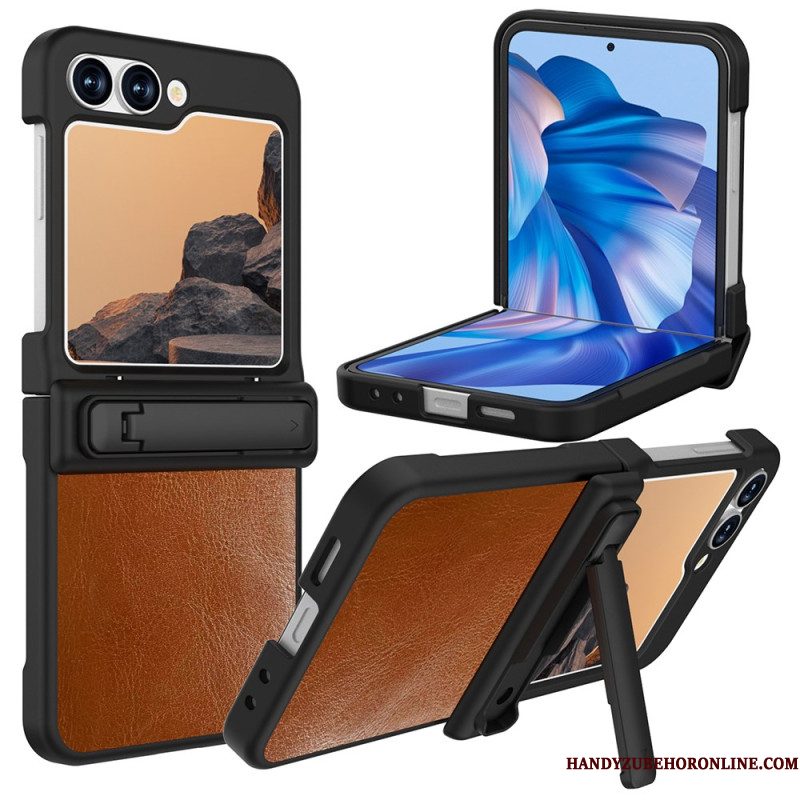 Hoesje Samsung Galaxy Z Flip 7 Fe Lederlook Met Standaard