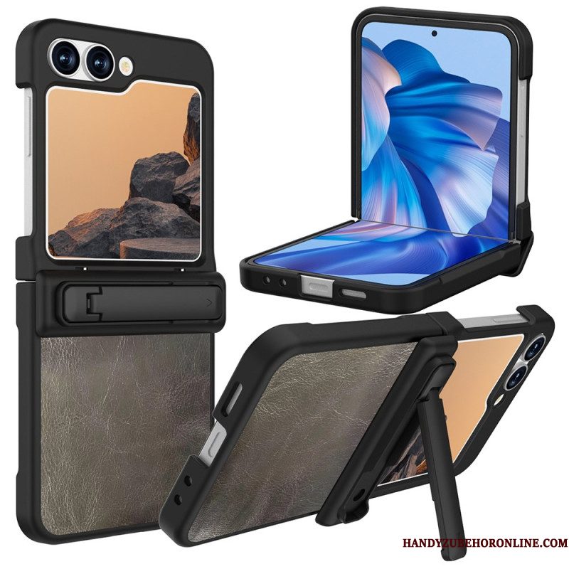 Hoesje Samsung Galaxy Z Flip 7 Fe Lederlook Met Standaard