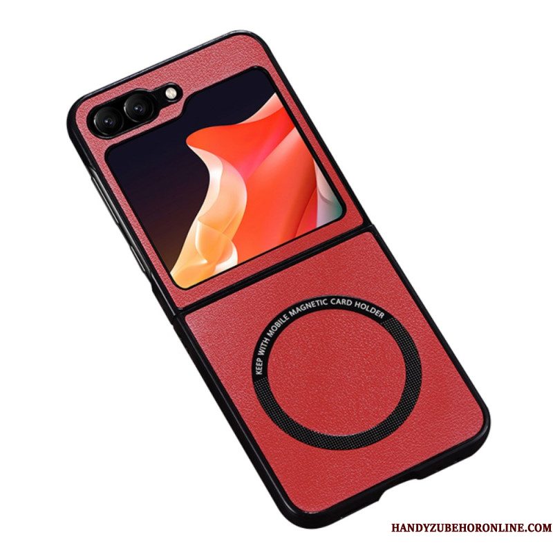 Hoesje Samsung Galaxy Z Flip 7 Fe Leerlook Magsafe-compatibel