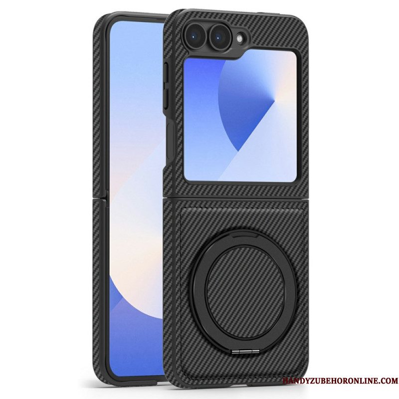Hoesje Samsung Galaxy Z Flip 7 Fe Magnetisch Met Koolstofvezel En Standaard