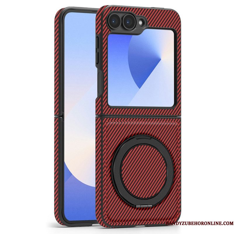 Hoesje Samsung Galaxy Z Flip 7 Fe Magnetisch Met Koolstofvezel En Standaard