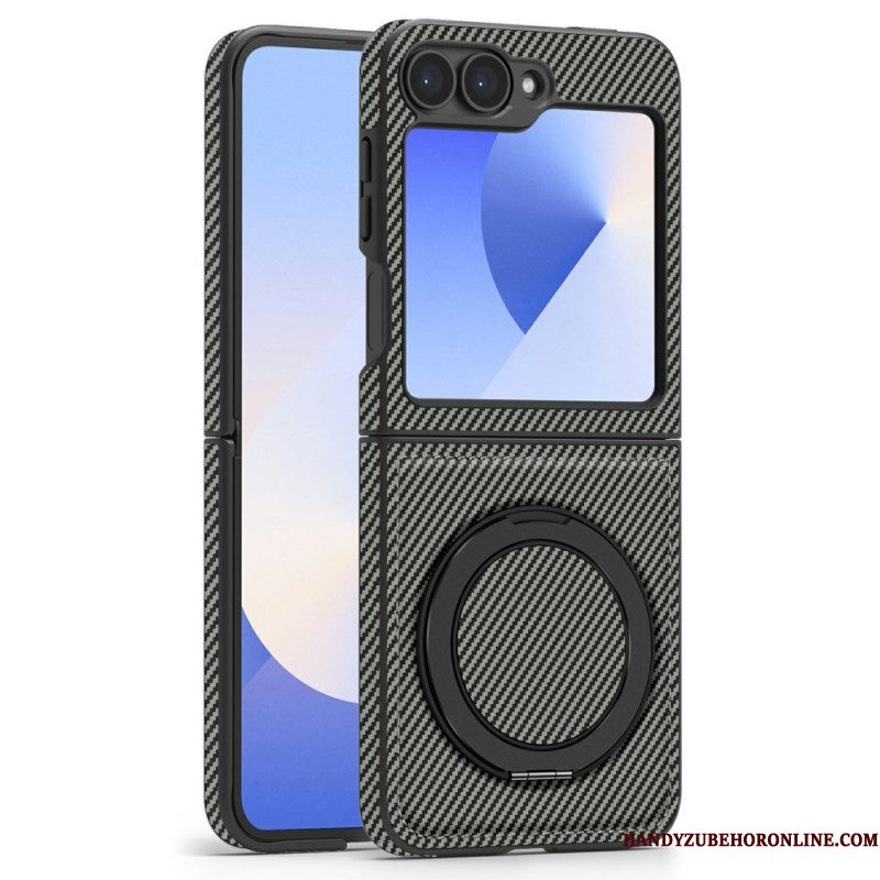 Hoesje Samsung Galaxy Z Flip 7 Fe Magnetisch Met Koolstofvezel En Standaard