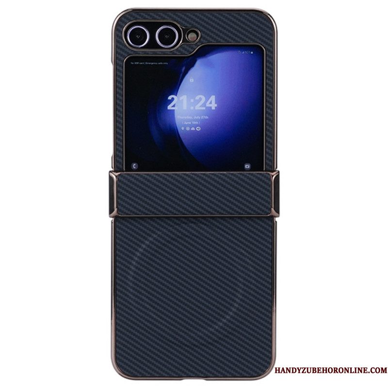 Hoesje Samsung Galaxy Z Flip 7 Fe Magnetische Koolstofvezeltextuur Bescherming Hoesje