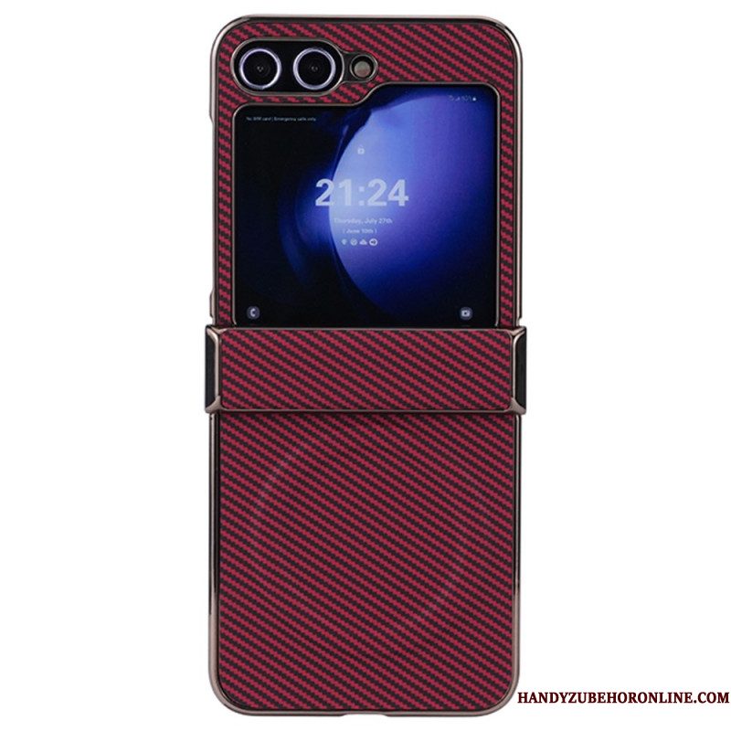 Hoesje Samsung Galaxy Z Flip 7 Fe Magnetische Koolstofvezeltextuur Bescherming Hoesje