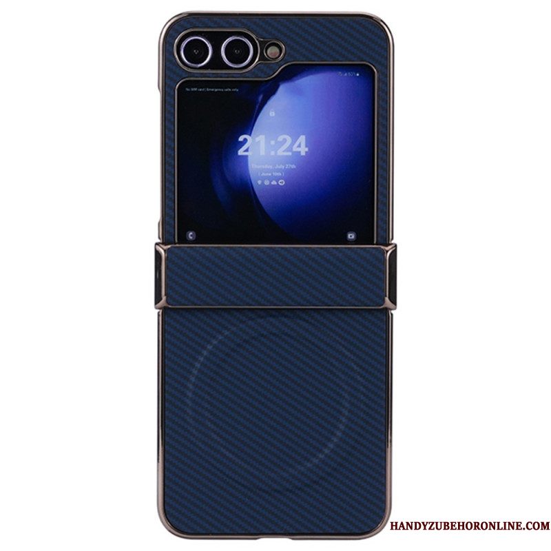 Hoesje Samsung Galaxy Z Flip 7 Fe Magnetische Koolstofvezeltextuur Bescherming Hoesje
