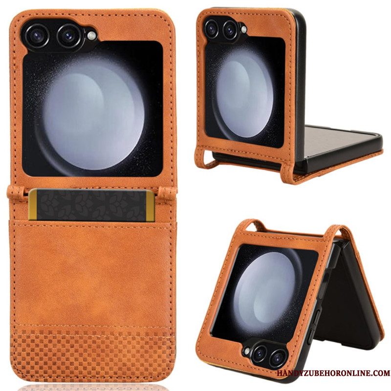 Hoesje Samsung Galaxy Z Flip 7 Fe Retro Leren Kaarthouder