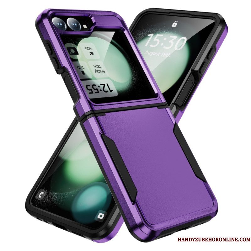 Hoesje Samsung Galaxy Z Flip 7 Fe Robuust Metaaleffect Bescherming Hoesje