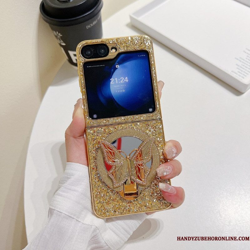 Hoesje Samsung Galaxy Z Flip 7 Fe Strijksteen Vlinderstandaard