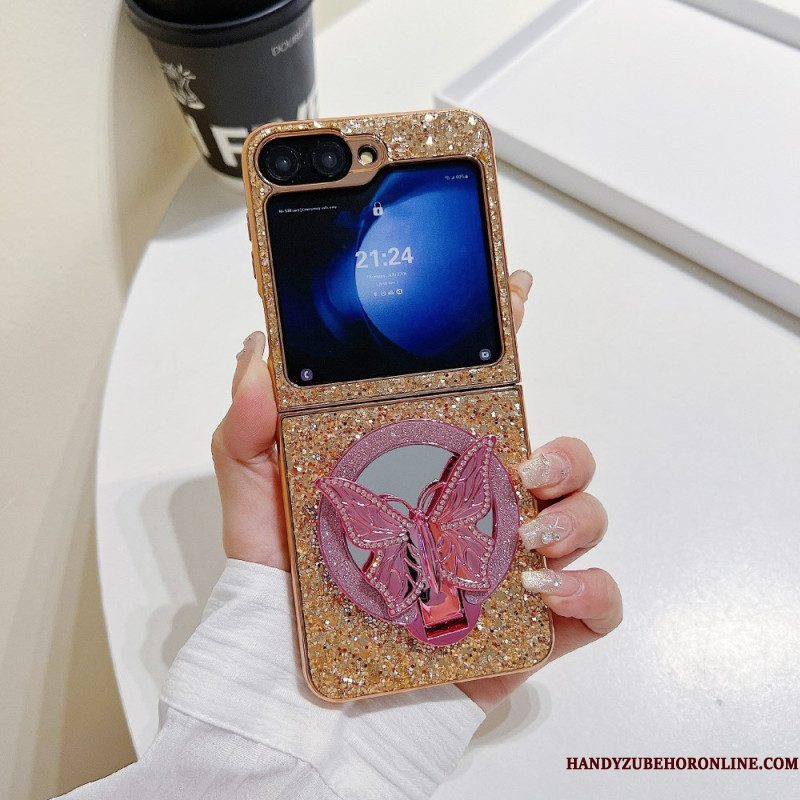 Hoesje Samsung Galaxy Z Flip 7 Fe Strijksteen Vlinderstandaard