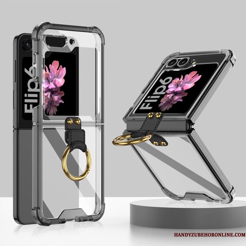 Hoesje Samsung Galaxy Z Flip 7 Fe Transparante Ringhouder Gkk Bescherming Hoesje
