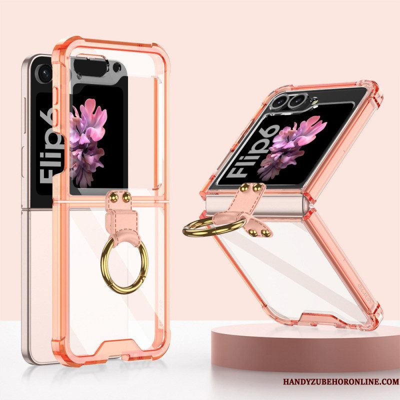 Hoesje Samsung Galaxy Z Flip 7 Fe Transparante Ringhouder Gkk Bescherming Hoesje
