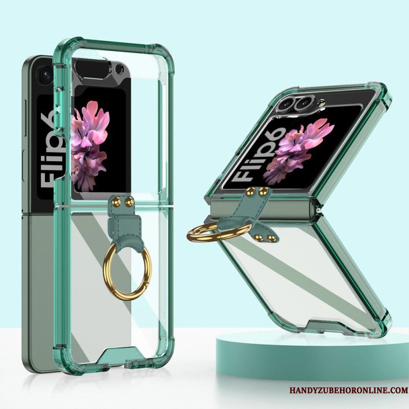 Hoesje Samsung Galaxy Z Flip 7 Fe Transparante Ringhouder Gkk Bescherming Hoesje